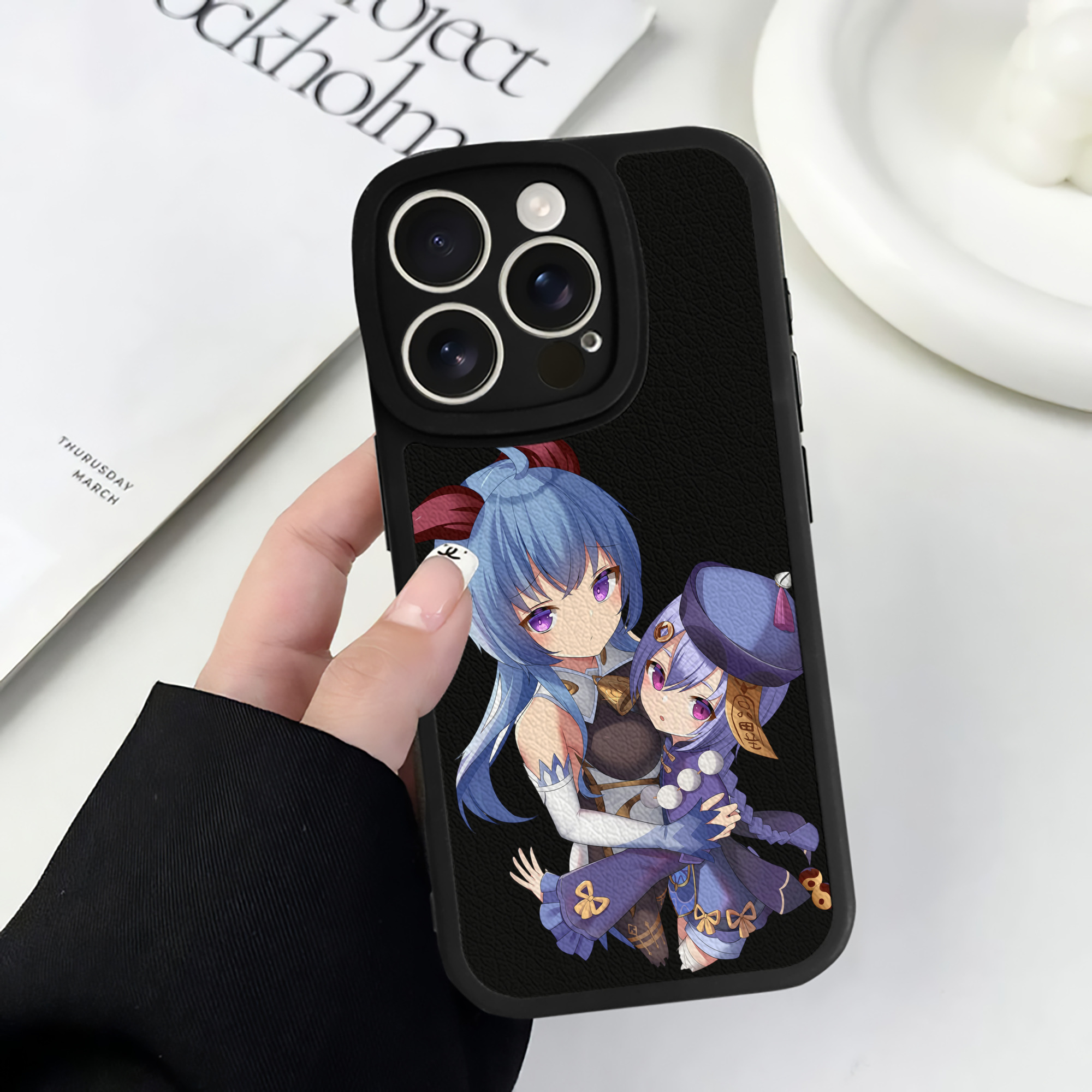 げんし神 甘雨 かんう genshin Ganyu 【iPhone 16シリーズ対応】シリコンスマホケース（レザー調） 材質：シリコン